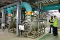 The state-of-the-art, low pressure Ultra Violet disinfection plant installed at Cwellyn