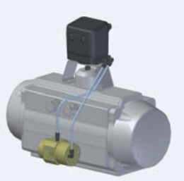 Figure 2 The 4090 pneumatic volume booster for amplifying the supply air of the set point signal from positioner to actuator is connected directly to linear or part-turn actuators.