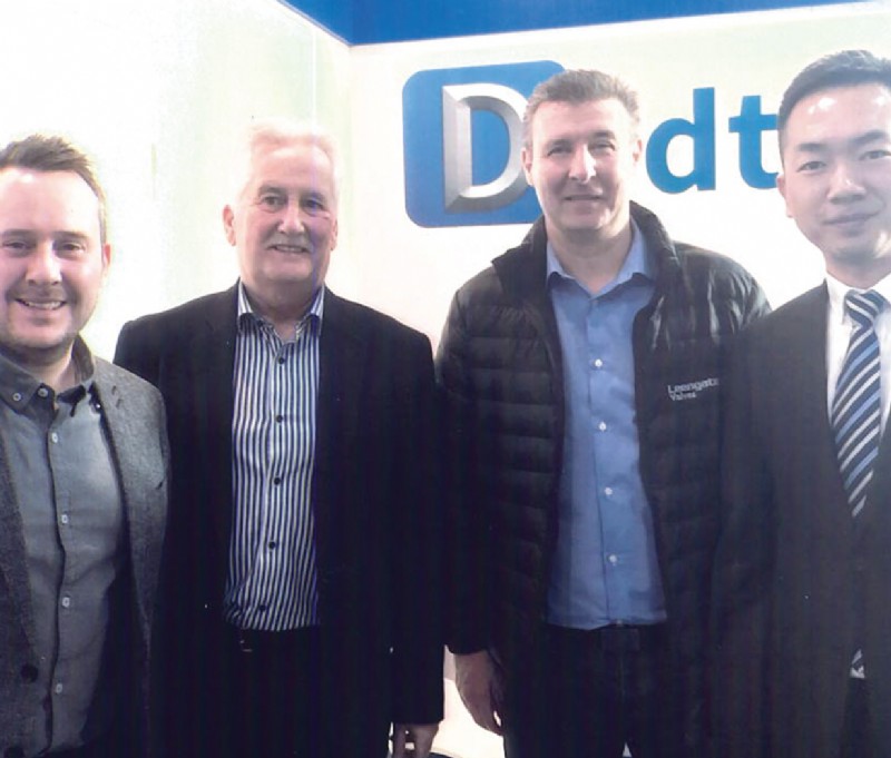 Leengate Valves Directors, Liegh Pickering, Steve Pickering & Mick Loseby meet with Didtek General Manager, Bo Zhang at Valveworld 2016