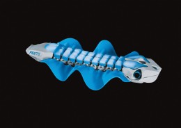 The two lateral fins of the BionicFinWave are moulded entirely from silicone and dispense with reinforcement struts and other supporting elements.
