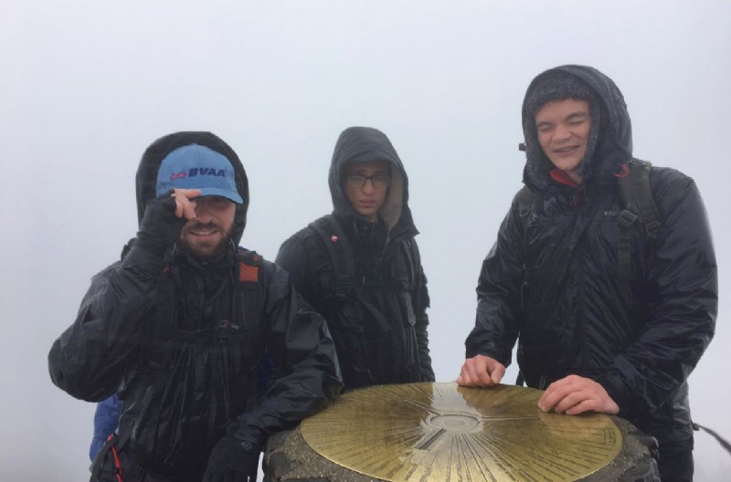 Thermal Energy Internationals Edward Gray sporting the BVAA hat at the three peaks