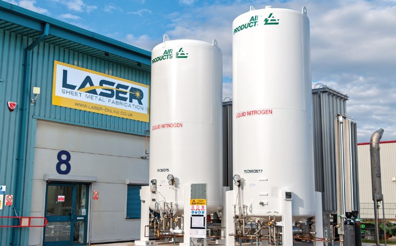 Twin nitrogen tanks installed at Laser Limited