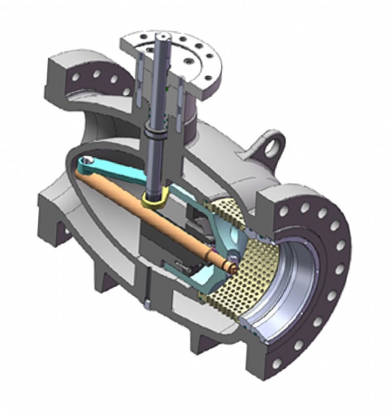 Section of a single-stage axial regulating valve